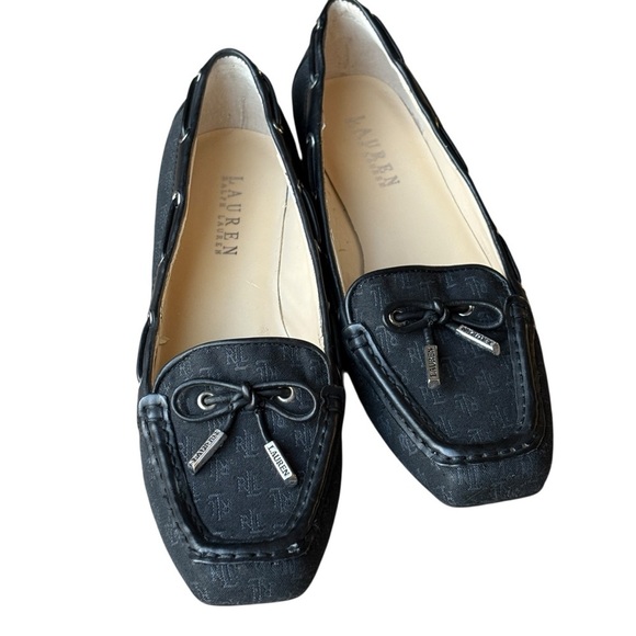 Ralph Lauren Black Loafers Penny Flats Logo Womens Size 7M - Picture 10 of 10